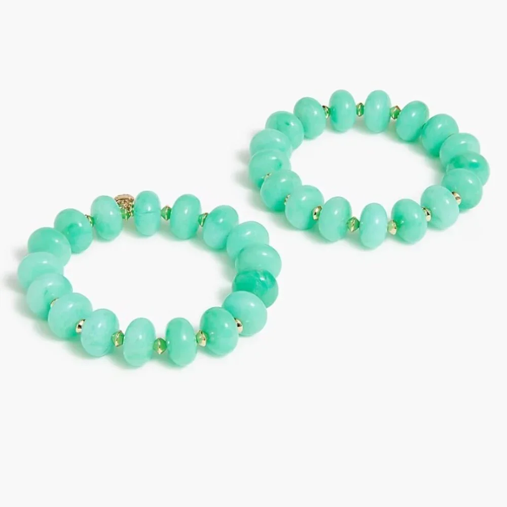 J.Crew Factory Chunky Bead Stretch Bracelets Set-of-Two - Picture 2 of 4